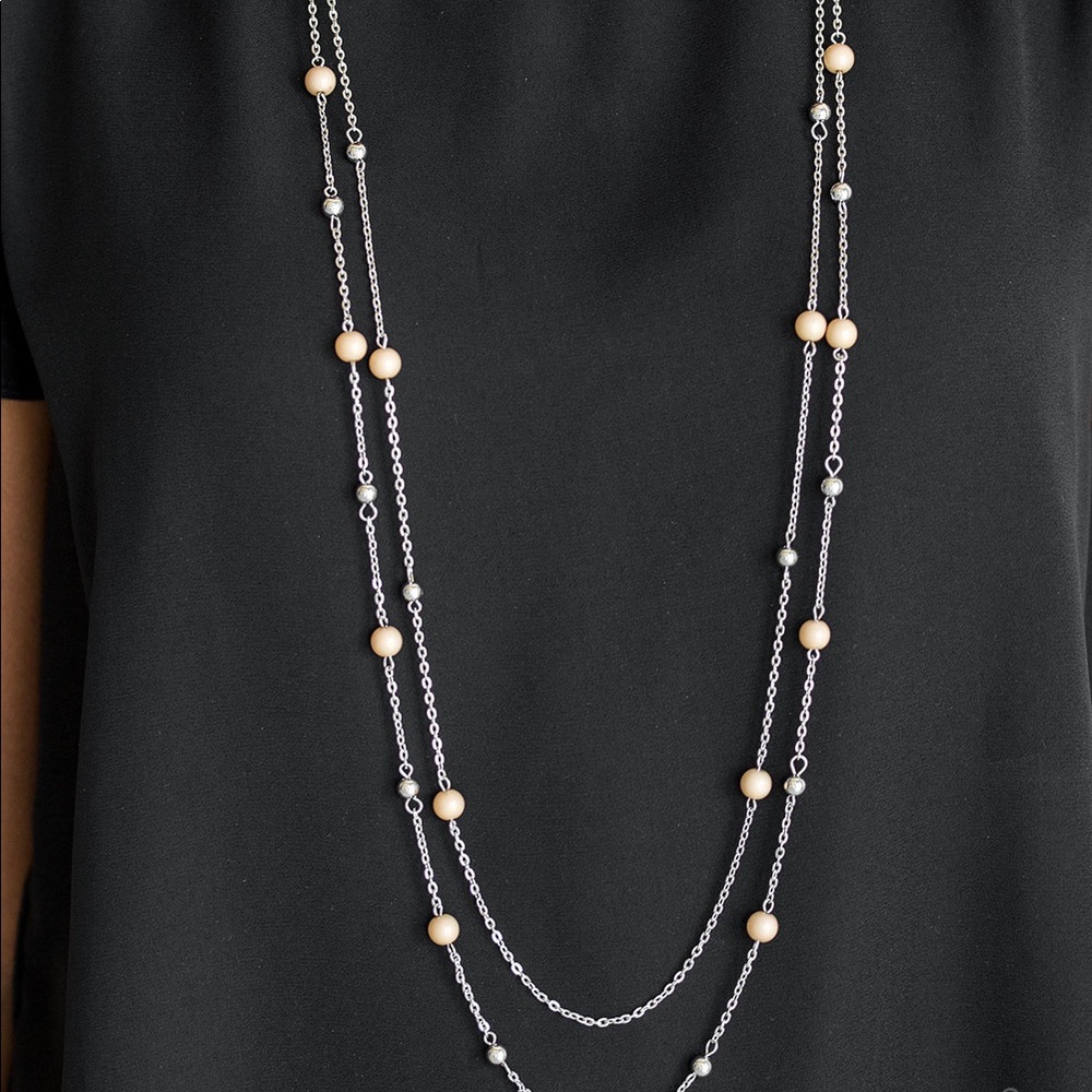 Long Oval Pastel Hanging Necklace
